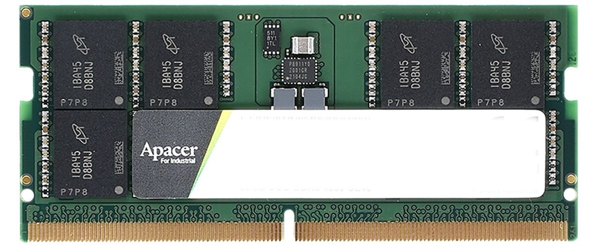 Apacer FS.08G2A.RTH DDR5 SODIMM 8 ГБ вид сверху — микросхемы и контактные площадки