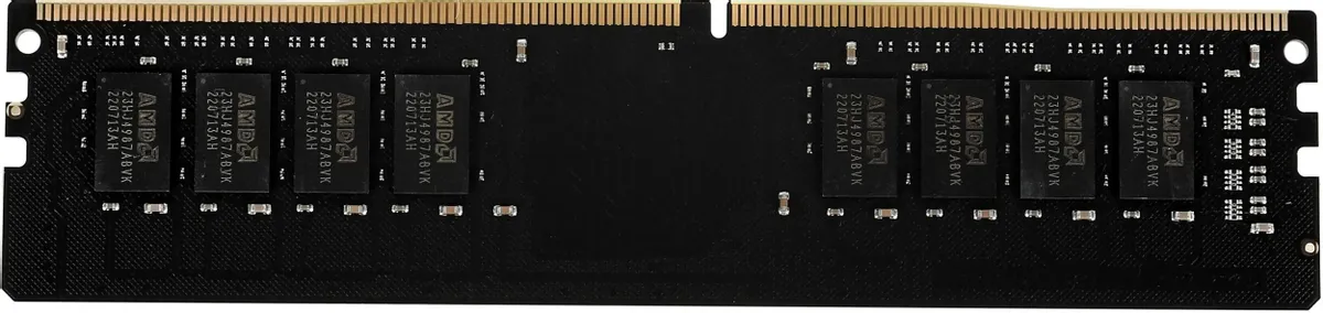AMD Radeon R7 Performance DDR4 16 ГБ двусторонний вид платы микросхемы и контакты