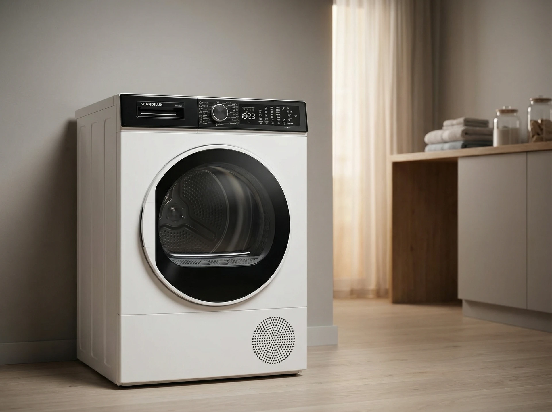 Сушильная машина Scandilux DM93THP белый - фото в интерьере