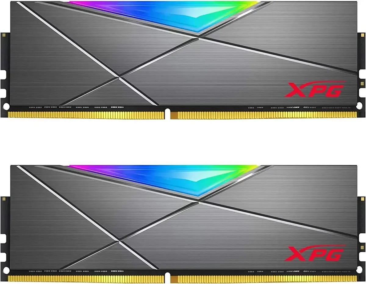 ADATA Spectrix AX4U32008G16A-DT50 два модуля DDR4 RGB вид сверху и сбоку