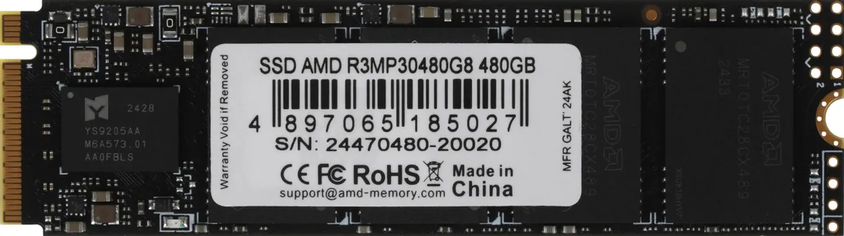 AMD Radeon R3 480ГБ M.2 2280 PCIe 3.0 x4 NVMe твердотельный накопитель