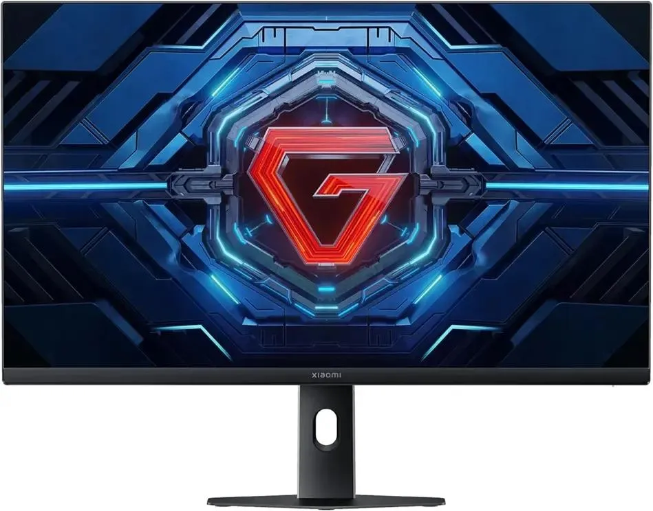 Xiaomi Gaming Monitor G27i 2026 вид спереди с игровым контентом на экране
