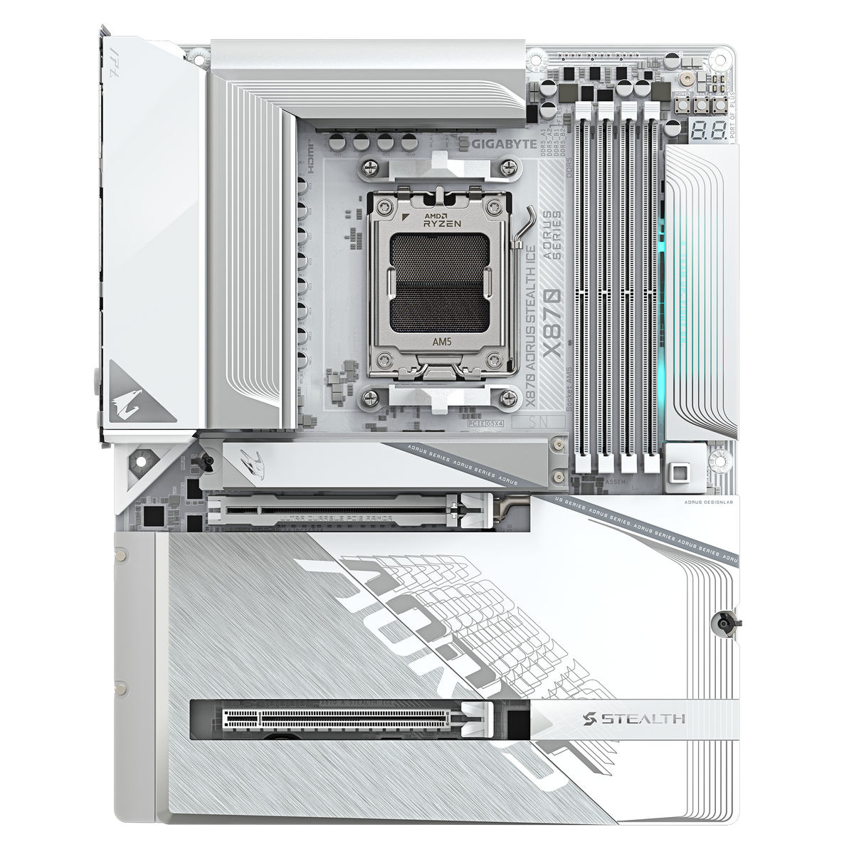 Gigabyte X870 Aorus Stealth Ice задняя панель порты USB4 RJ-45 WiFi 7