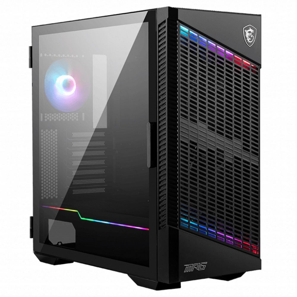 MSI MPG VELOX 100P AIRFLOW вид спереди и сбоку RGB подсветка вентилятора