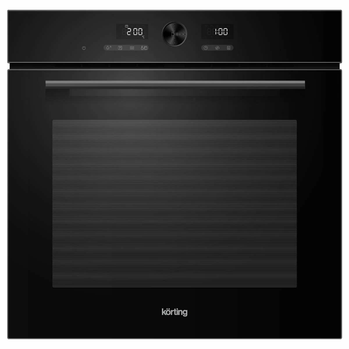 Korting OKB 1680 GN MW встраиваемый духовой шкаф с чёрным корпусом и сенсорной панелью управления