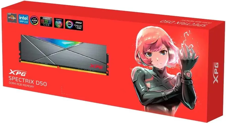 ADATA Spectrix AX4U36008G18I-ST50 установка в материнскую плату DIMM слот