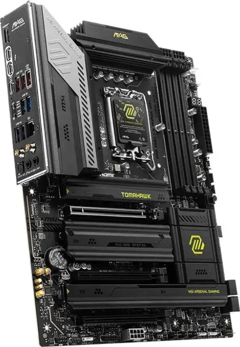 MSI MAG Z890 Tomahawk WiFi слоты M.2 и зона VRM вид сверху