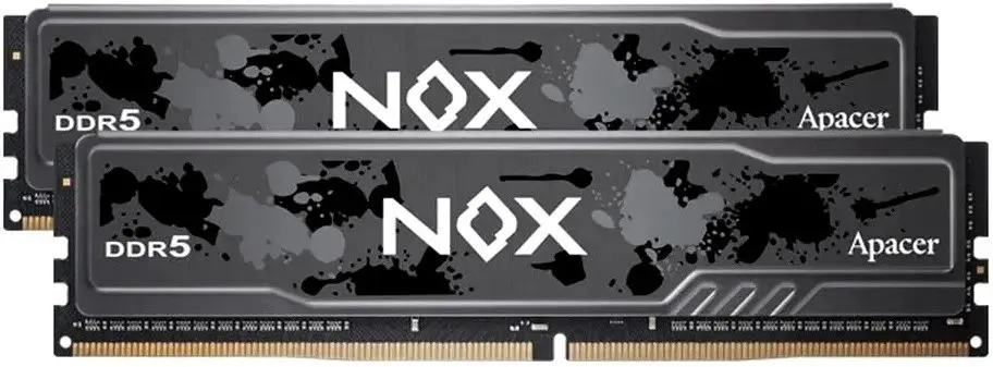 Apacer Nox AH5U32G56C522MBAA-2 вид сверху — два модуля DDR5 с золотыми контактами