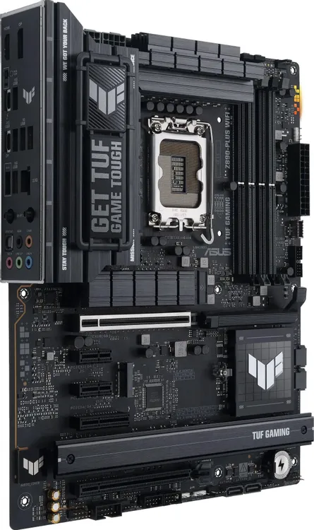 ASUS TUF Gaming Z890-Plus WiFi вид сверху слоты M.2 и DDR5