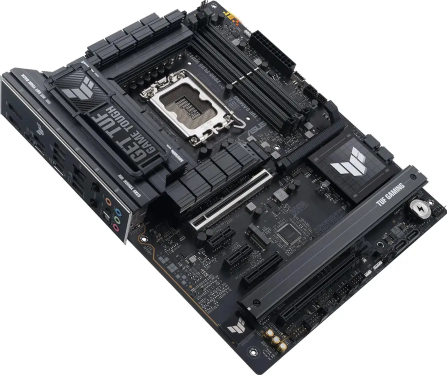 ASUS TUF Gaming Z890-Plus WiFi зона VRM охлаждение и ARGB подсветка