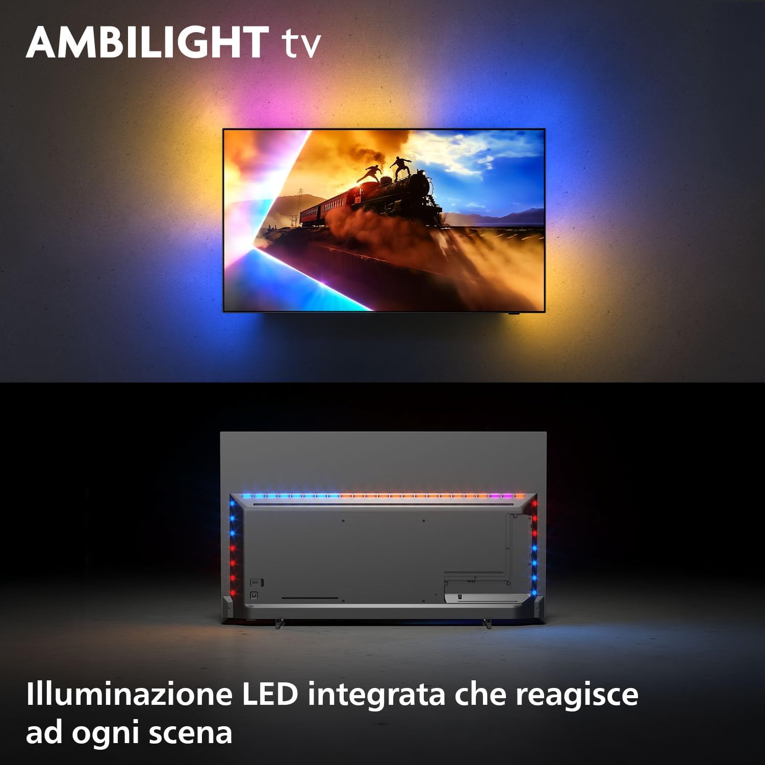 Philips 55OLED770 &mdash; Ambilight многоцветная LED-подсветка вокруг экрана реагирует на содержимое