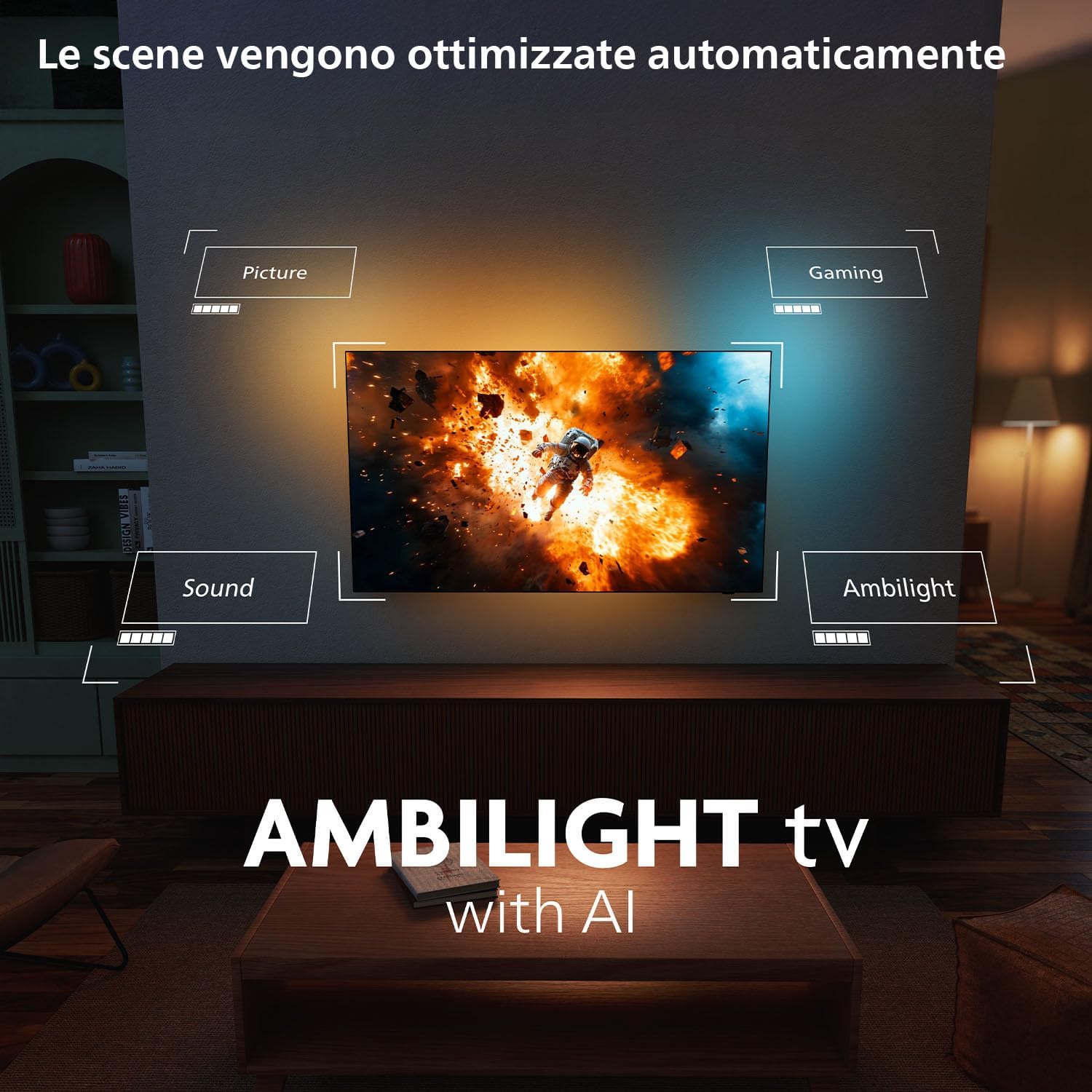 Philips 55OLED770 Ambilight TV with AI &mdash; автоматическая оптимизация режимов Picture, Gaming, Sound, Ambilight