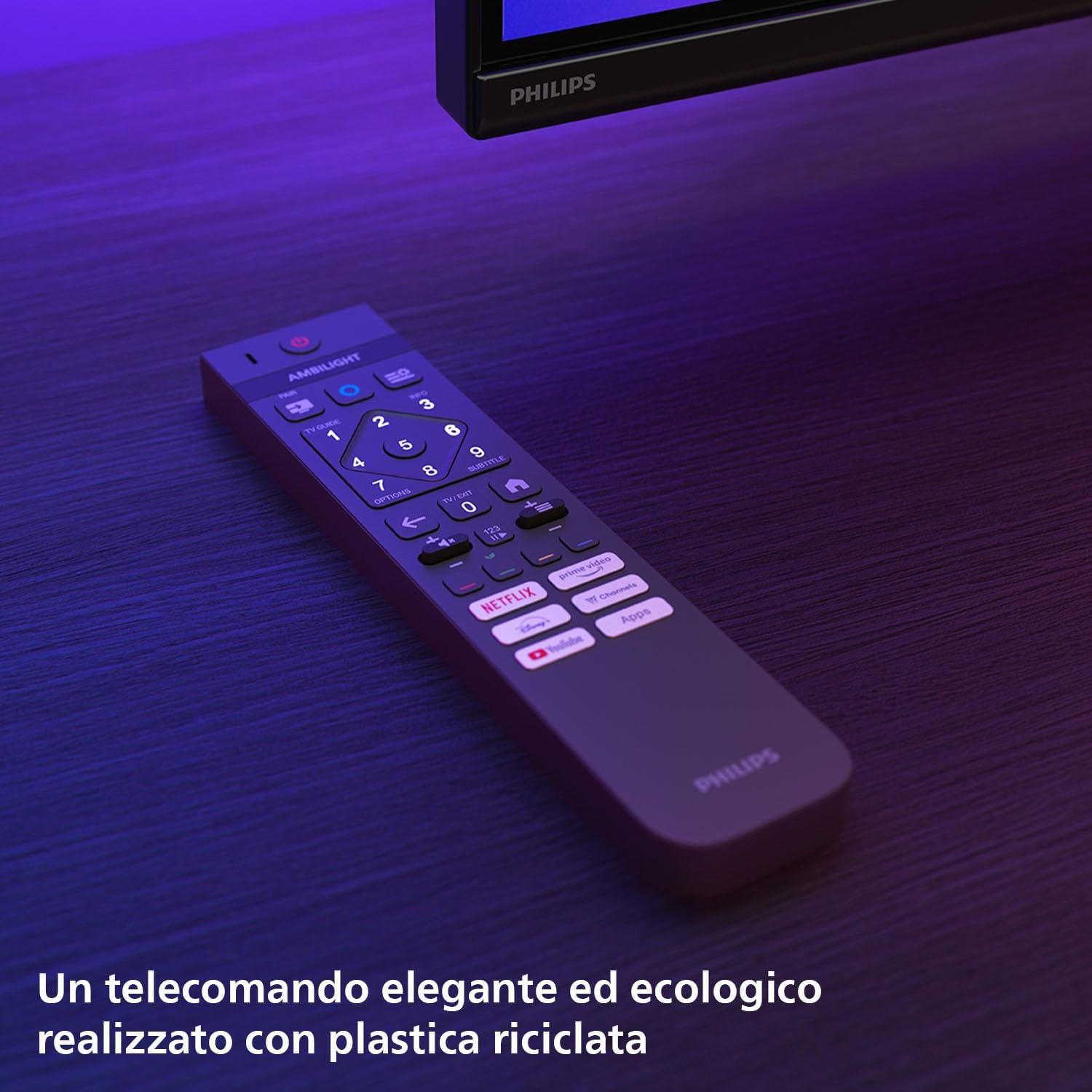 Philips 55OLED770 &mdash; вид телевизора в интерьере, установка на подставке