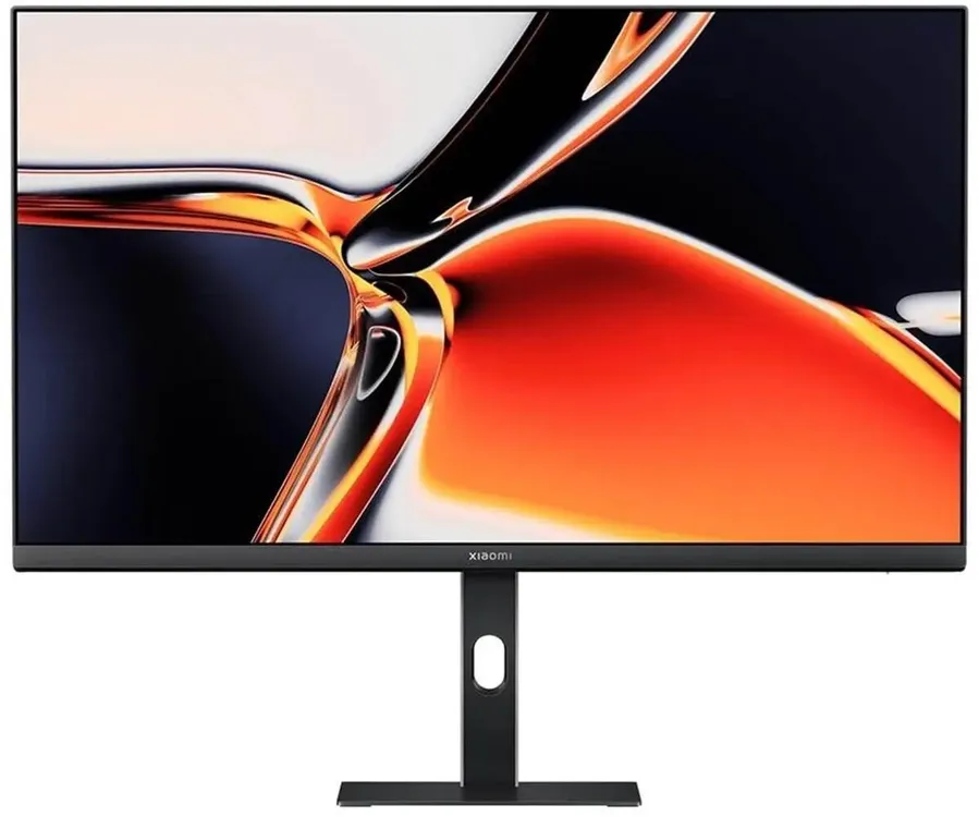 Xiaomi 4K Monitor A27Ui 2026 вид спереди с цветным контентом на экране