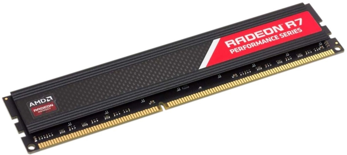 AMD Radeon R7 Performance R748G2400U2S DDR4 8 ГБ 2400 МГц чёрный радиатор вид сверху