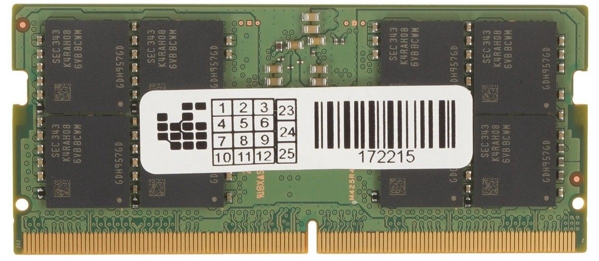 Samsung M425R4GA3BB0-CWMOL DDR5 32GB SODIMM маркировка со штрих-кодом и матричным кодом