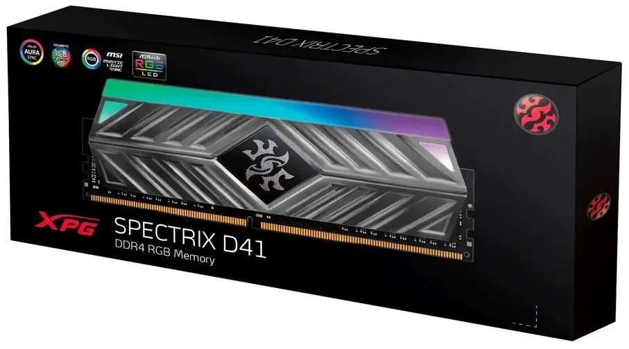 ADATA Spectrix AX4U320016G16A-ST41 DDR4 3200 МГц — установка модуля в слот DIMM