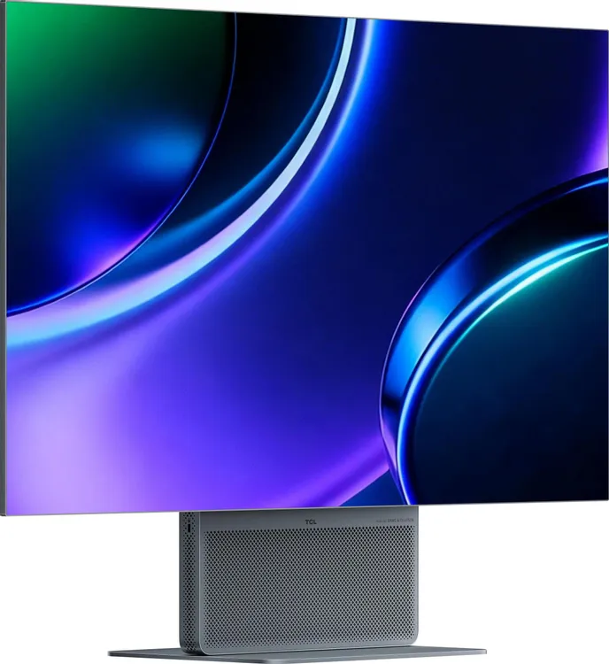 TCL 32X3A монитор OLED 4K вид спереди с абстрактным контентом на экране