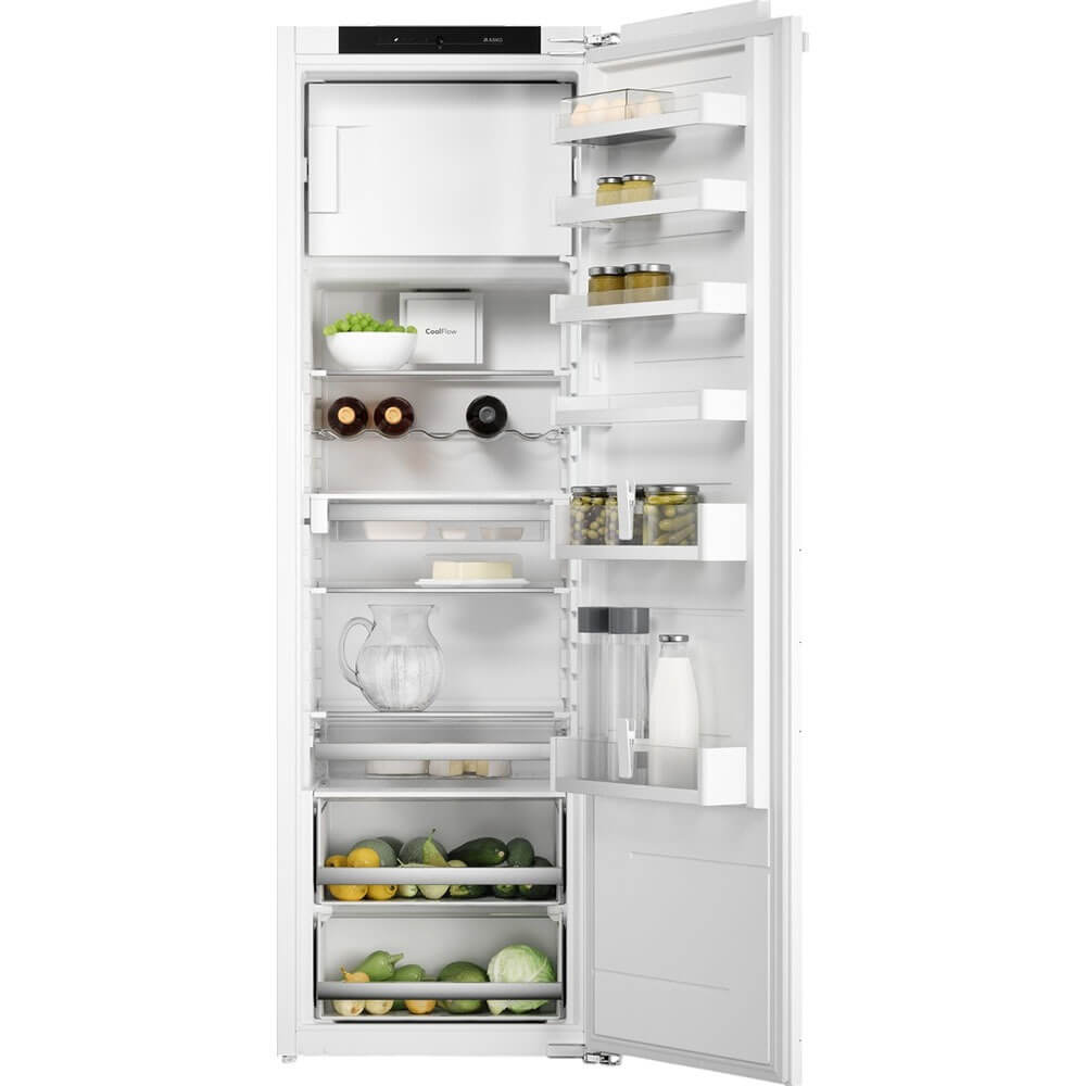 Asko RFB31831EI заполненные полки с продуктами демонстрация вместимости 280 л