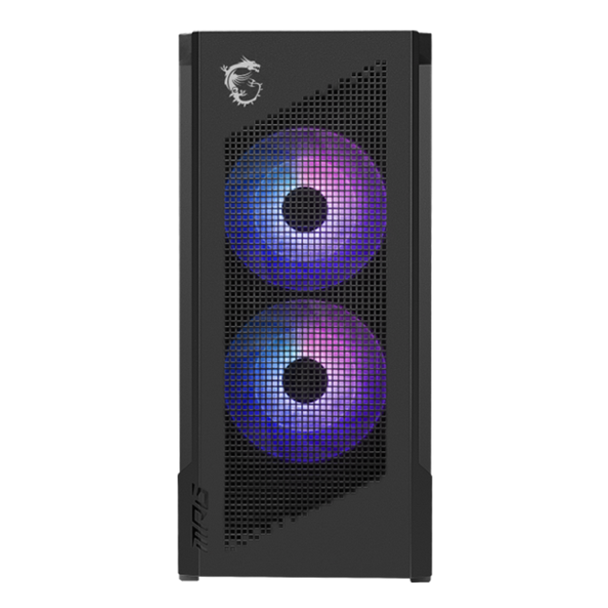MSI MPG VELOX 300R AIRFLOW PZ вид спереди сетчатая панель два ARGB вентилятора 160 мм