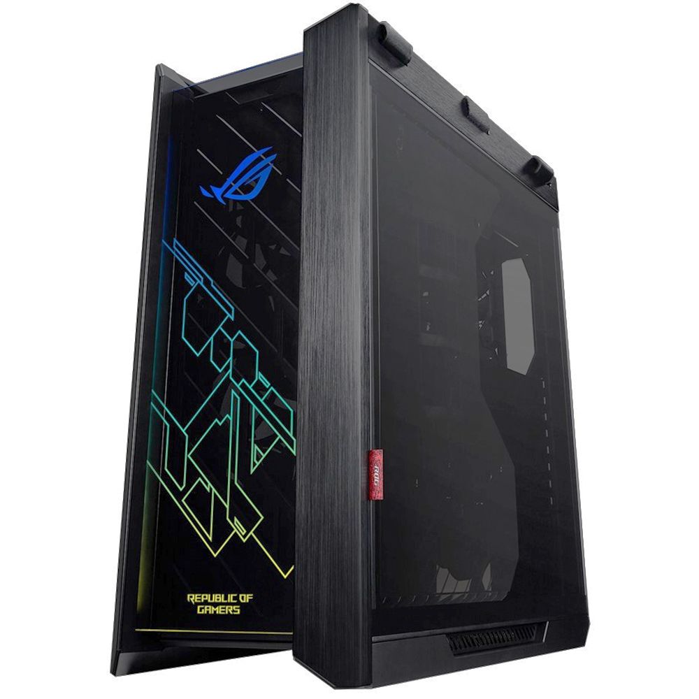 ASUS ROG STRIX HELIOS GX601 внутренний объём с ARGB-подсветкой и открытой боковой панелью