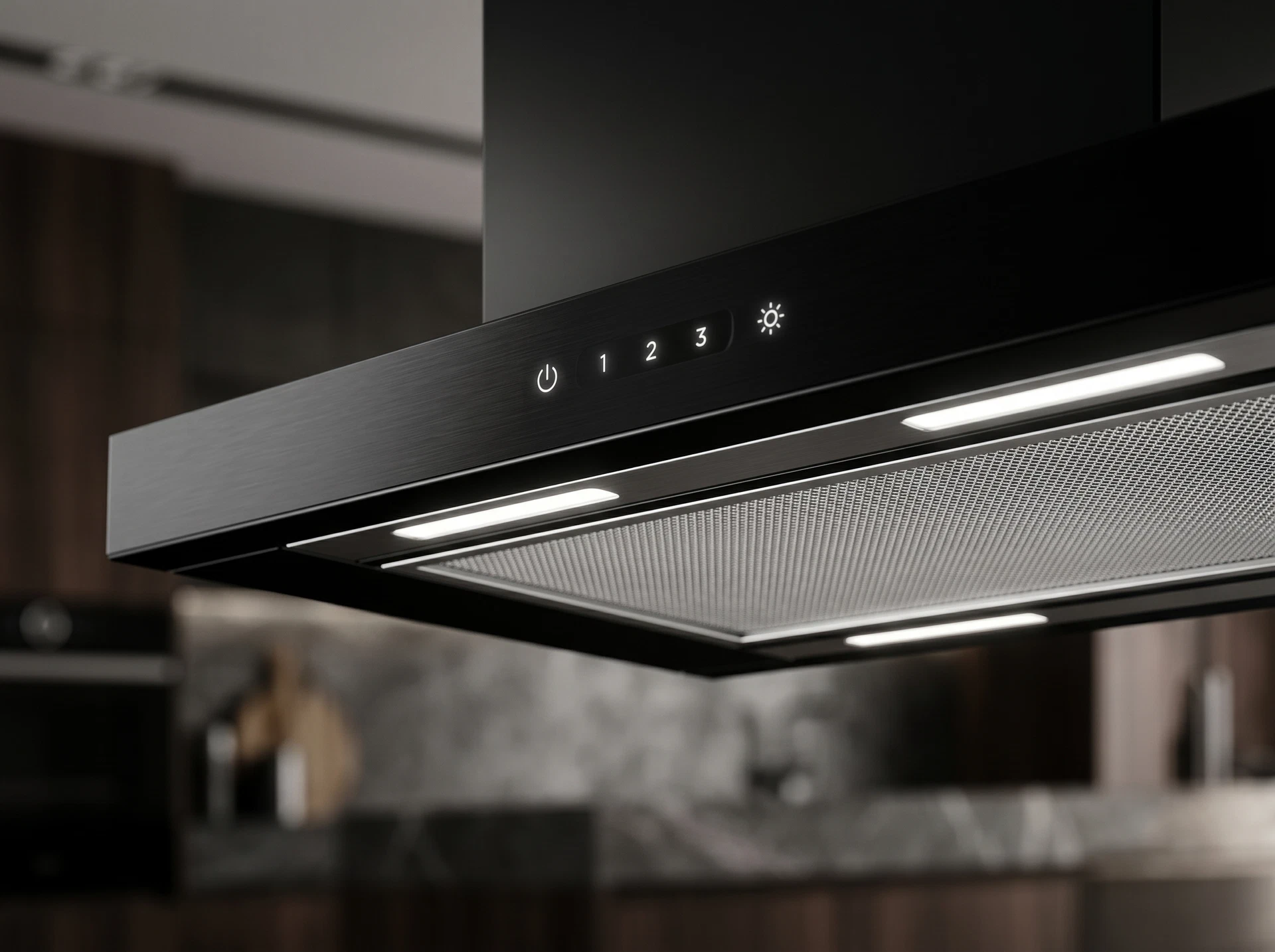 Elica Elite 14 Lux BL/A/50 в интерьере кухни &mdash; вытяжка скрыта в шкафу, выдвинут козырёк