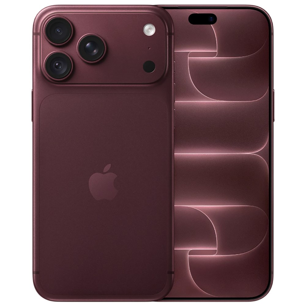 Apple iPhone 18 Pro Max Burgundy — вид спереди и сзади, тройная камера и дисплей с интерфейсом iOS 27