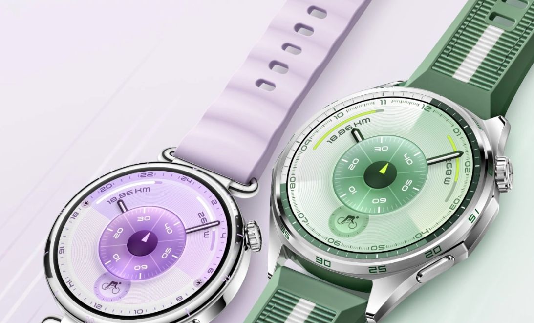 Huawei Watch GT 6 Atum-B19W 46mm зелёный и фиолетовый варианты вид сверху