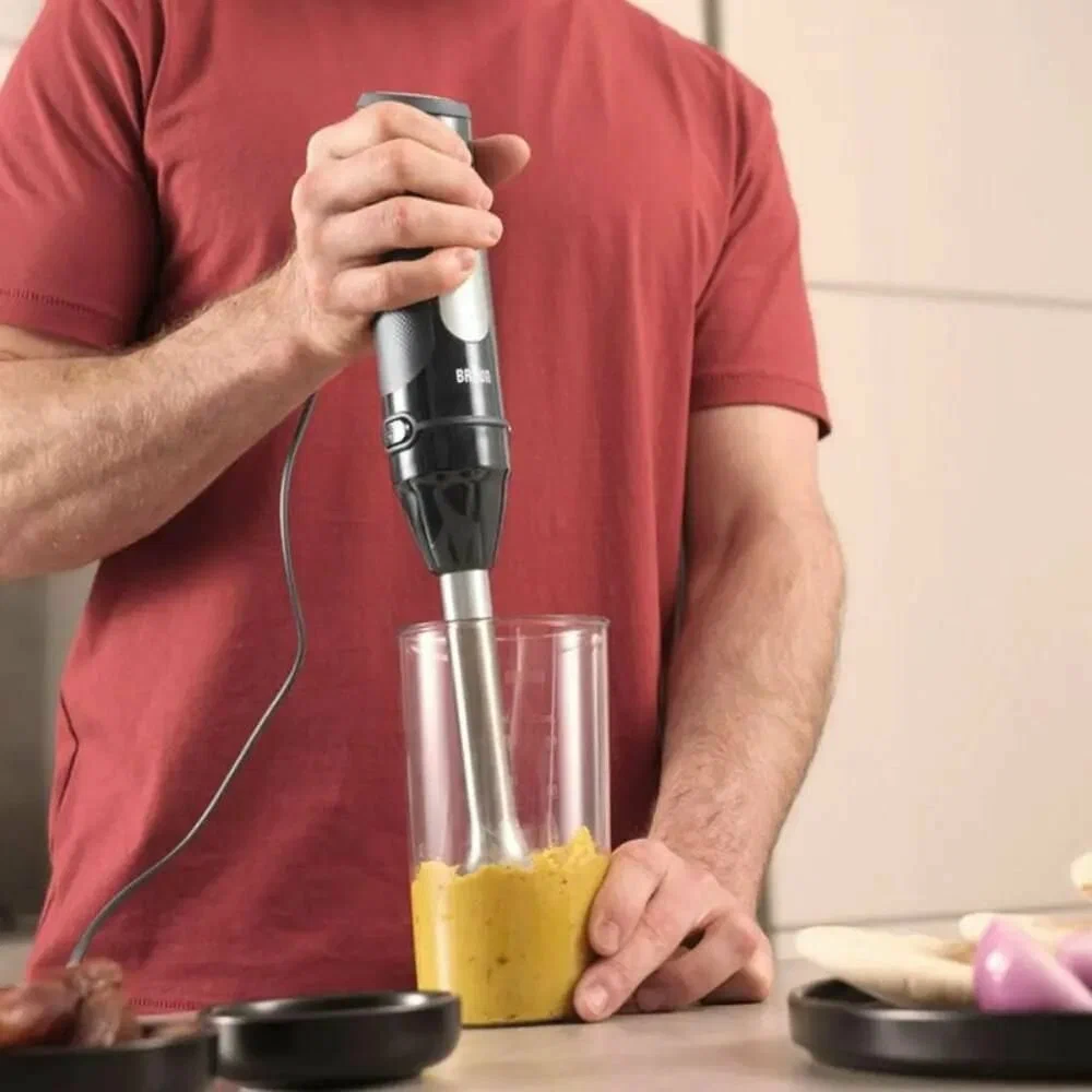Блендер Braun MQ55001MBK, погружной, черный/серебристый