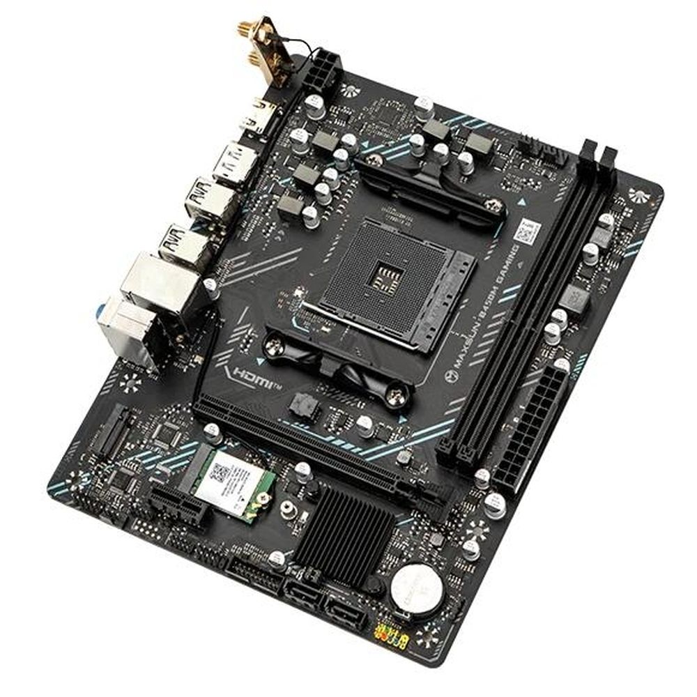 Maxsun MS-B450M Gaming Wifi задняя панель порты USB HDMI DisplayPort Ethernet Wi-Fi