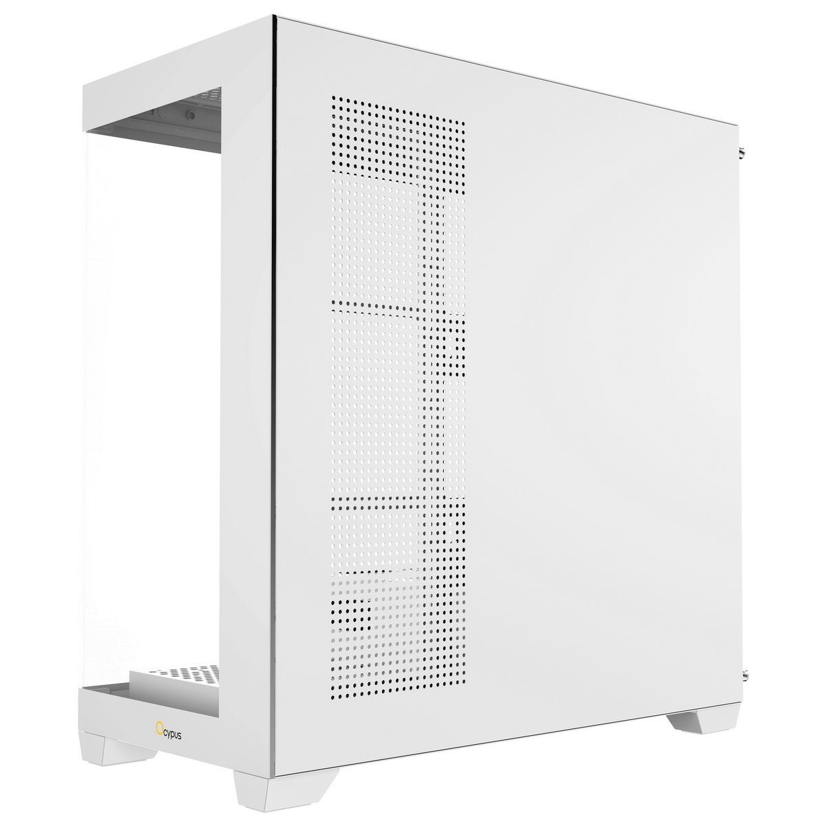 Ocypus Gamma C72 WH вид сбоку перфорированная боковая панель белый корпус минималистичный дизайн