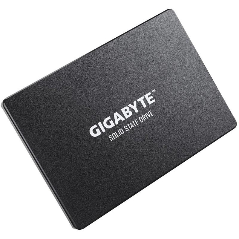 Gigabyte GP-GSTFS31256GTND SSD 256 ГБ 2.5 SATA чёрный металлический корпус вид сверху