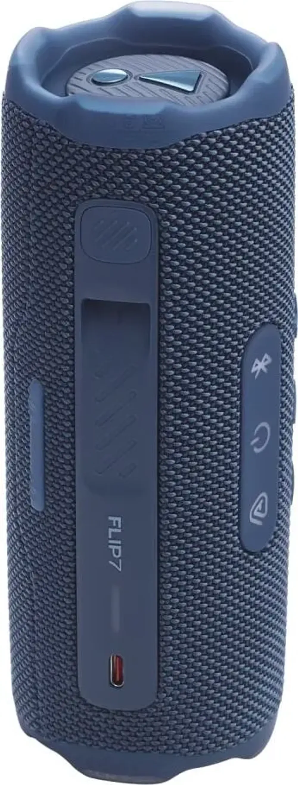 JBL Flip 7 Blue компактный дизайн кнопки управления и разъём USB-C
