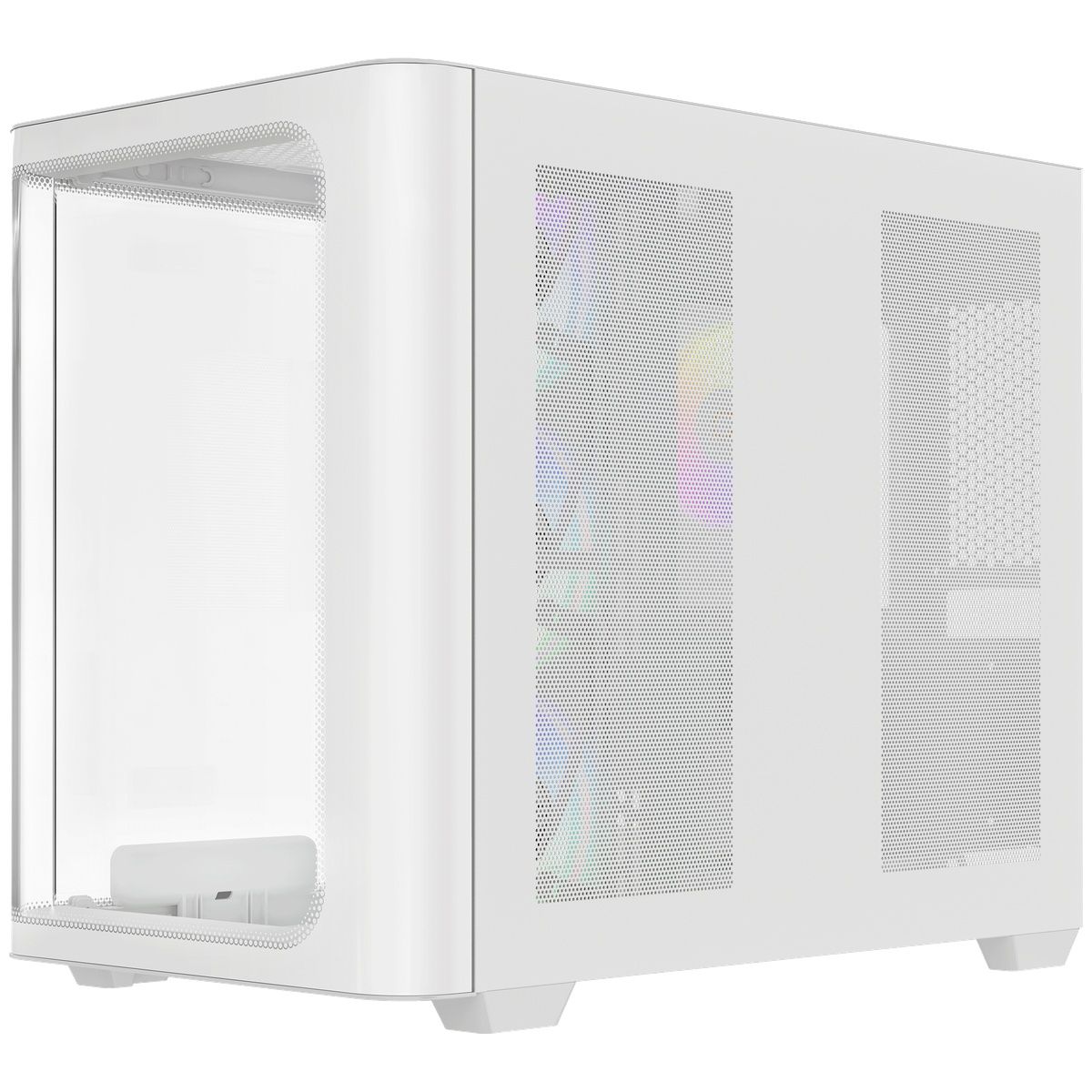 Ocypus Iota C70 Curve ARGB боковой профиль с сетчатыми панелями вентиляции белый корпус