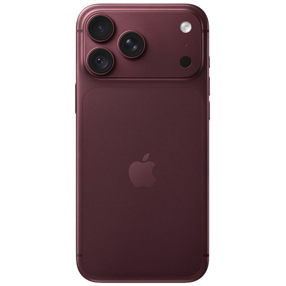 Apple iPhone 18 Pro Max Burgundy вид спереди корпус из алюминия и Ceramic Shield тройная камера