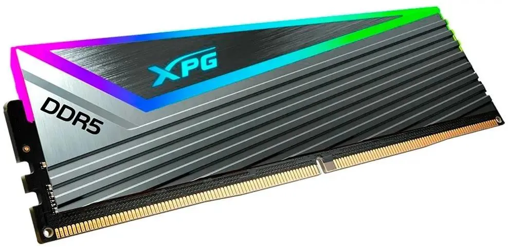 ADATA AX5U6400C3216G-DCCAGY DDR5 установленные модули в материнской плате вид сбоку