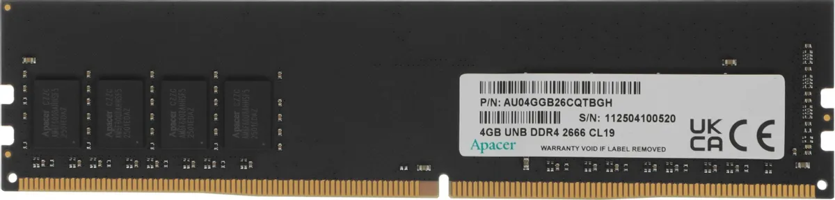 Apacer EL.04G2V.KNH DDR4 4GB 2666 МГц модуль DIMM вид сверху
