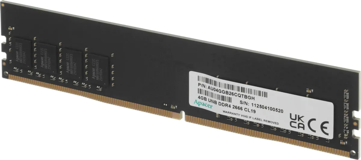 Apacer EL.04G2V.KNH DDR4 4GB установка в слот DIMM материнской платы