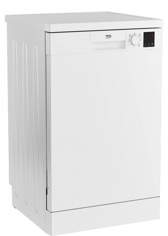 Beko DVN053W01W фронтальный вид закрытая дверца панель управления белый дизайн