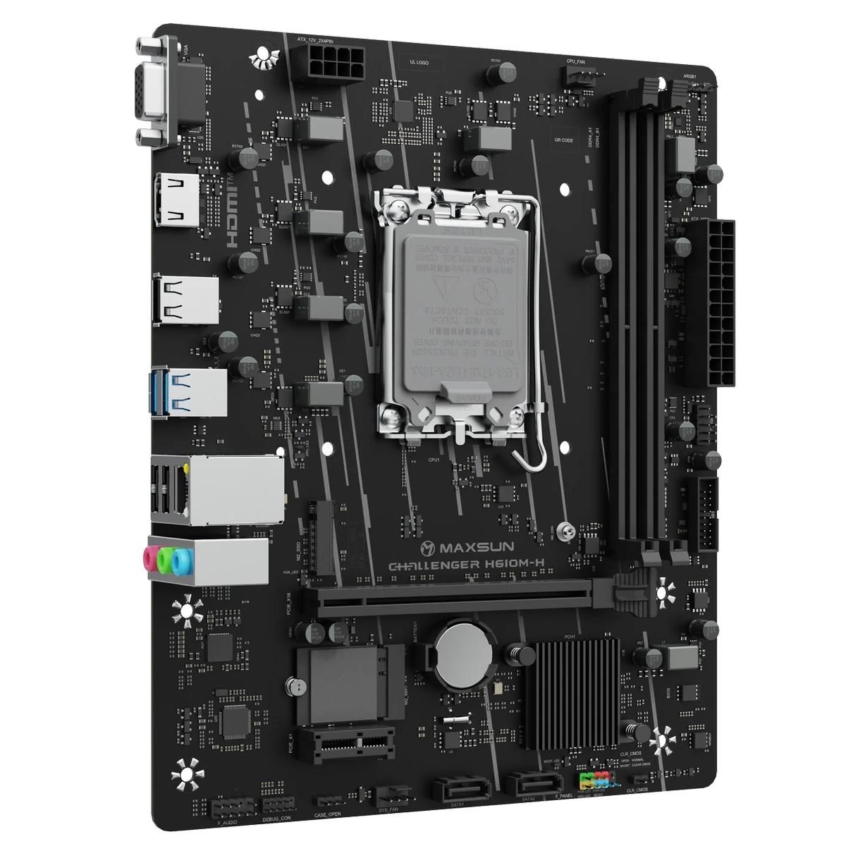 Maxsun Challenger H610M-H V1 WI-FI задняя панель портов HDMI USB Wi-Fi антенна