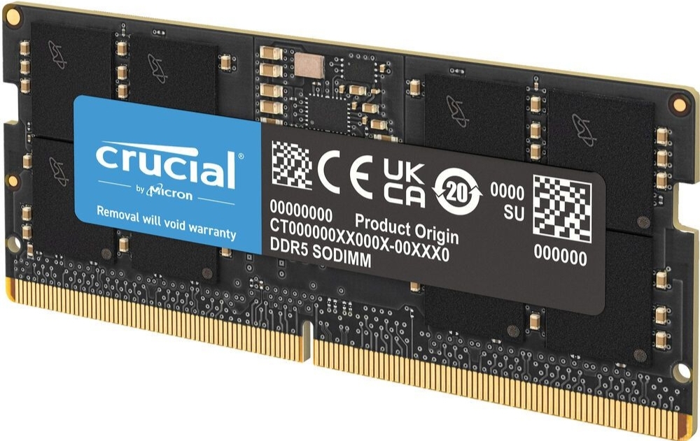 Crucial CT32G48C40S5 DDR5 32 ГБ 4800 МГц контакты и маркировка