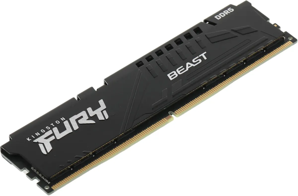 Kingston Fury Beast KF552C40BB-32 DDR5 боковой профиль радиатор высота геометрический дизайн