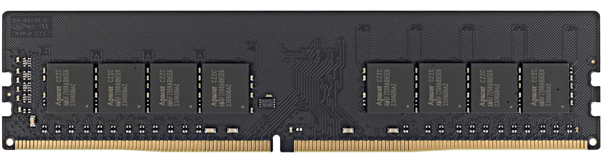Apacer EL.32G21.PSH DDR4 32 ГБ — вид сзади, печатная плата с микросхемами памяти