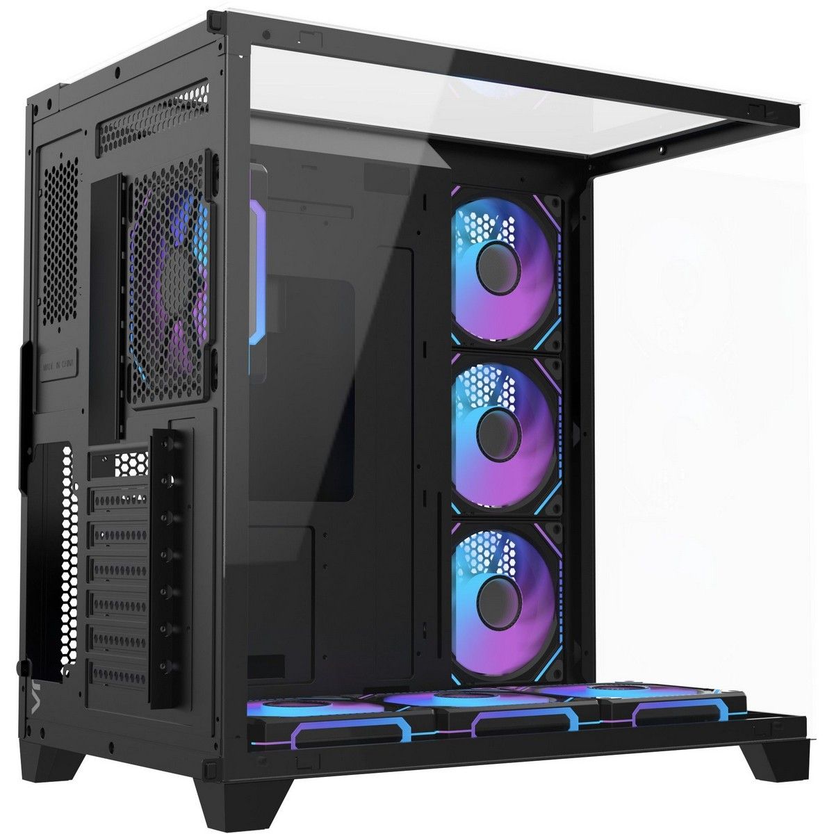Alseye Auro Vision Ultra B 4f боковой профиль три RGB вентилятора вентиляционные отверстия