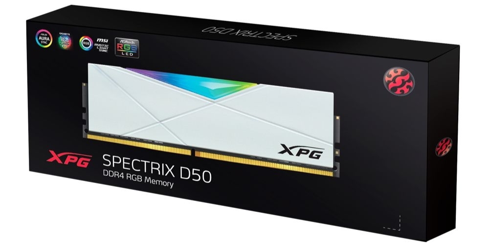ADATA Spectrix AX4U320016G16A-SW50 вид сбоку габариты установка в слот DIMM