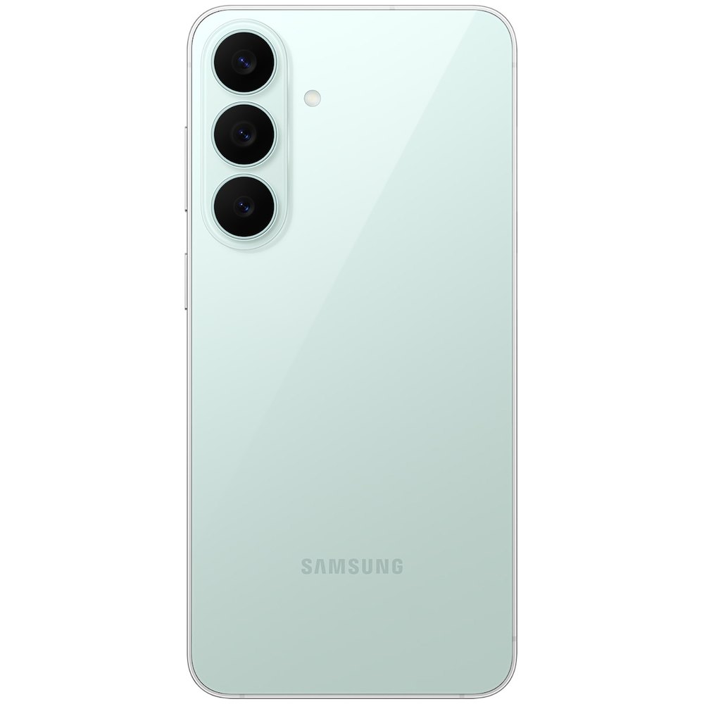 Samsung Galaxy S26 FE зелёный &mdash; корпус из стекла и алюминия, вид спереди