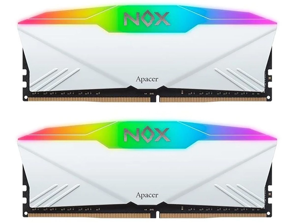 Apacer Nox AH4U32G32C28YNWAA-2 два модуля DDR4 с RGB-подсветкой градиент