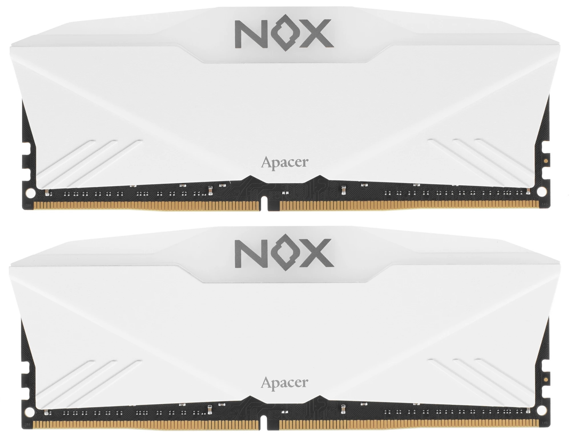 Apacer Nox AH4U32G32C28YNWAA-2 белый корпус модулей DDR4 без подсветки вид спереди