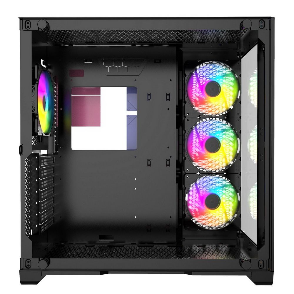 Powercase Vision Micro CVBM-L4 &mdash; внутреннее устройство корпуса, крепления компонентов и ARGB-вентиляторы
