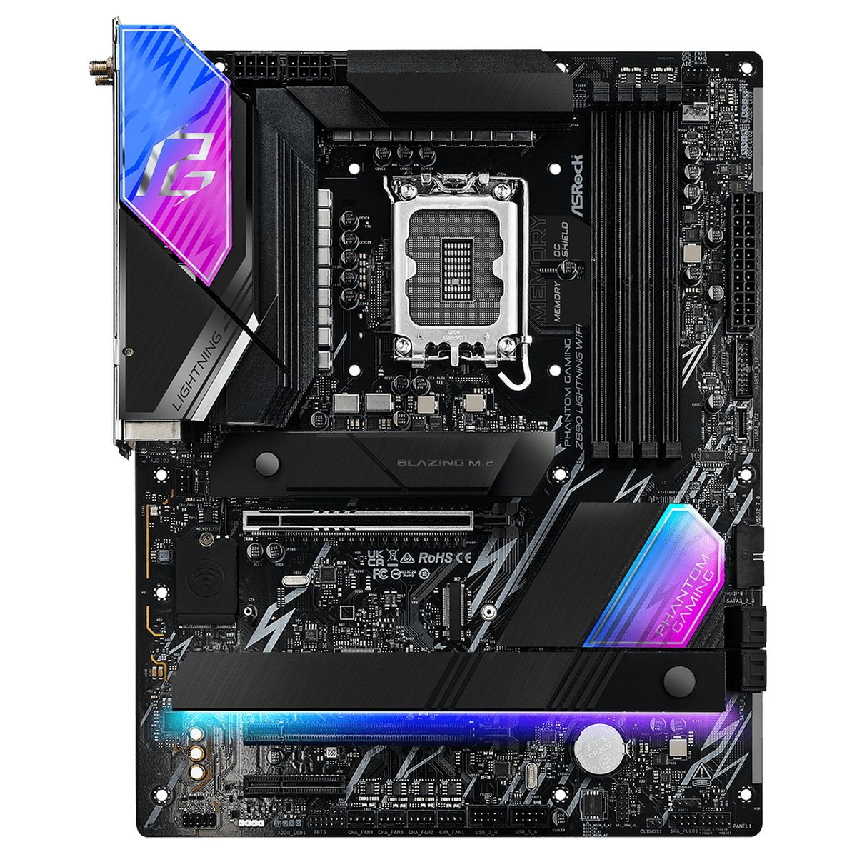 ASRock Z890 Lightning Wifi ATX — общий вид материнской платы Intel Z890